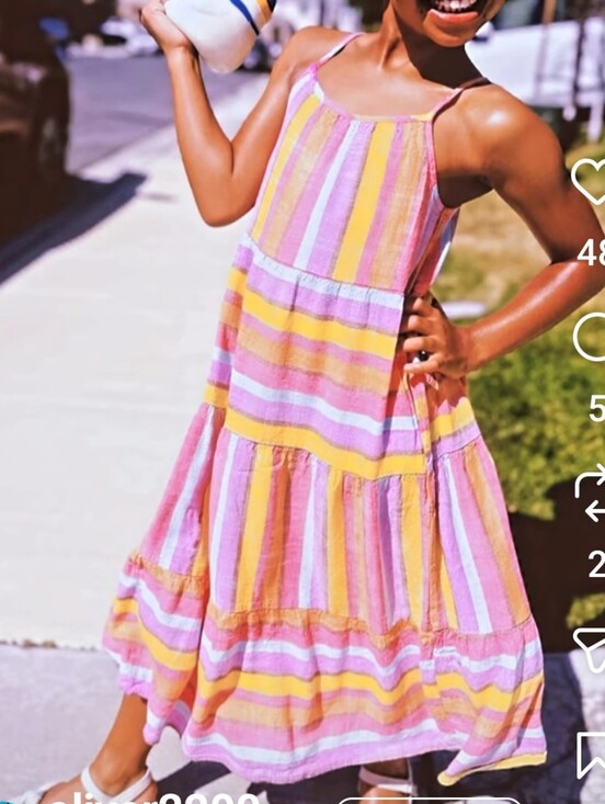 Cat & Jack Other - Girls' Colorful Striped Sundress - Pink, Yellow & Orange - Cat & Jack - 2T